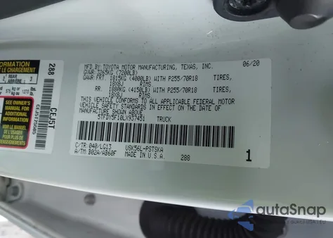 2020 Toyota Tundra Sr5 из США, поврежденный, VIN 5TFDY5F10LX937451